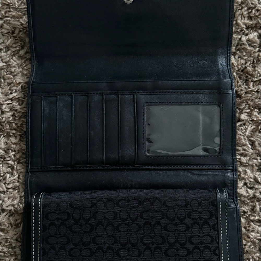 Black Patterned Wallet with Buckle - image 3
